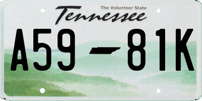 TN license plate A5981K