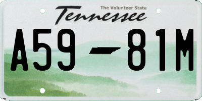 TN license plate A5981M