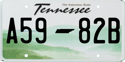 TN license plate A5982B