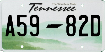 TN license plate A5982D
