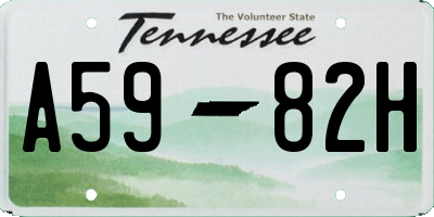 TN license plate A5982H