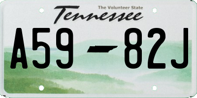 TN license plate A5982J