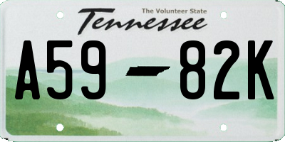 TN license plate A5982K