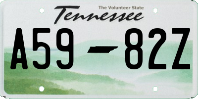 TN license plate A5982Z