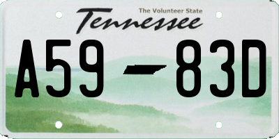TN license plate A5983D