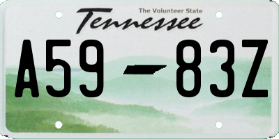 TN license plate A5983Z
