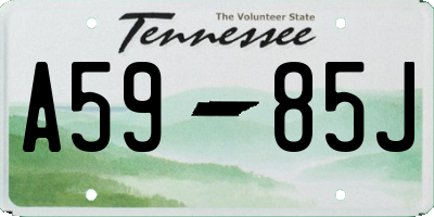 TN license plate A5985J