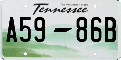 TN license plate A5986B