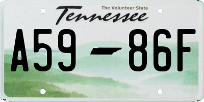 TN license plate A5986F