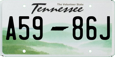 TN license plate A5986J