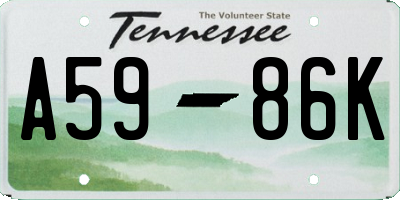 TN license plate A5986K