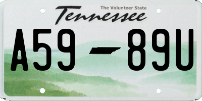 TN license plate A5989U
