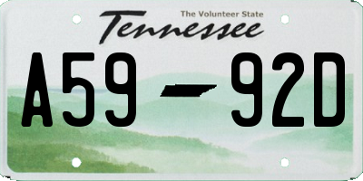 TN license plate A5992D