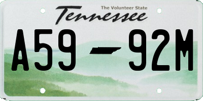 TN license plate A5992M