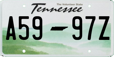 TN license plate A5997Z