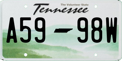 TN license plate A5998W