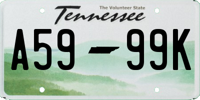 TN license plate A5999K