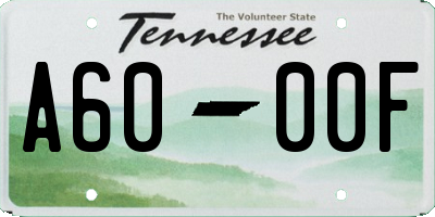 TN license plate A6000F