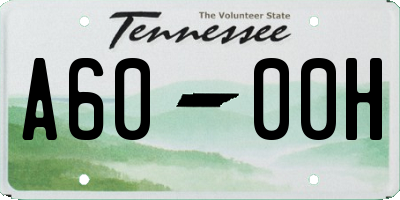 TN license plate A6000H