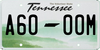 TN license plate A6000M
