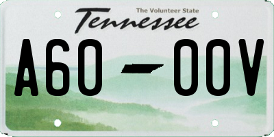 TN license plate A6000V