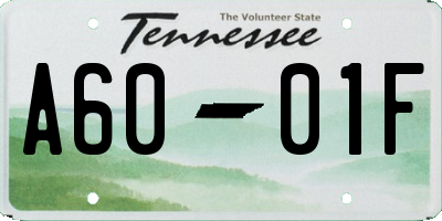 TN license plate A6001F