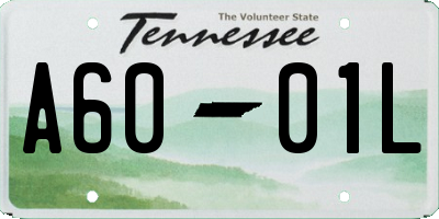TN license plate A6001L
