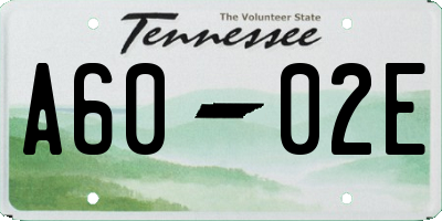 TN license plate A6002E