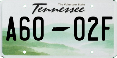 TN license plate A6002F