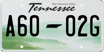 TN license plate A6002G