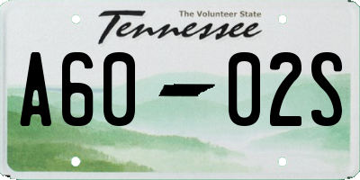 TN license plate A6002S