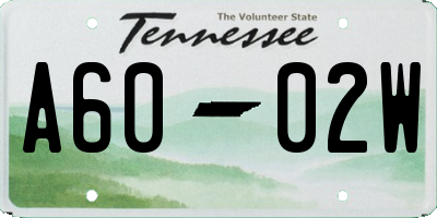 TN license plate A6002W