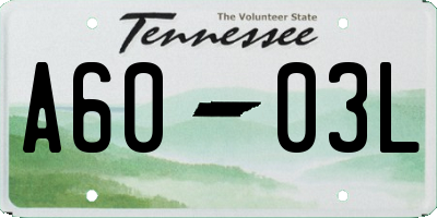 TN license plate A6003L
