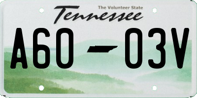 TN license plate A6003V