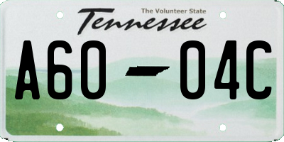 TN license plate A6004C