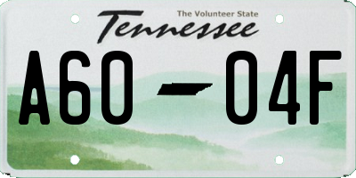 TN license plate A6004F
