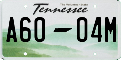 TN license plate A6004M