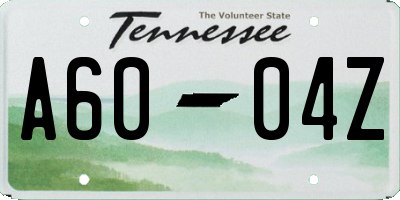 TN license plate A6004Z