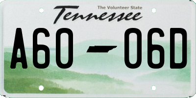 TN license plate A6006D