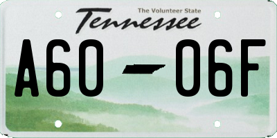 TN license plate A6006F