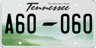 TN license plate A6006O