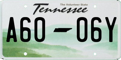 TN license plate A6006Y