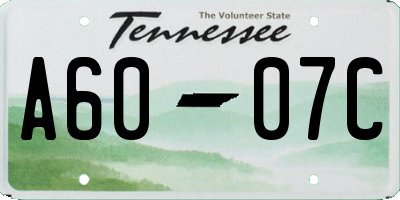 TN license plate A6007C