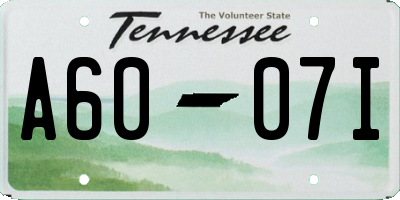 TN license plate A6007I