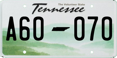 TN license plate A6007O