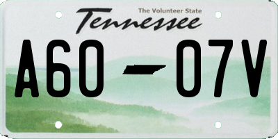 TN license plate A6007V