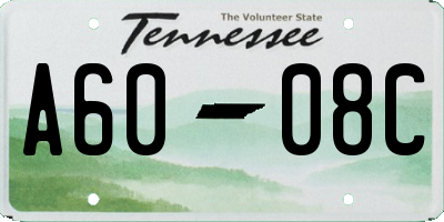 TN license plate A6008C