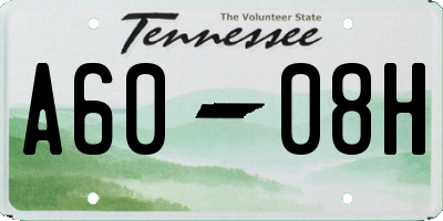 TN license plate A6008H