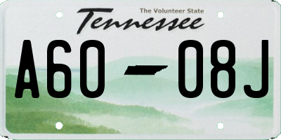TN license plate A6008J