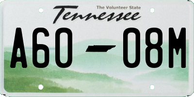 TN license plate A6008M